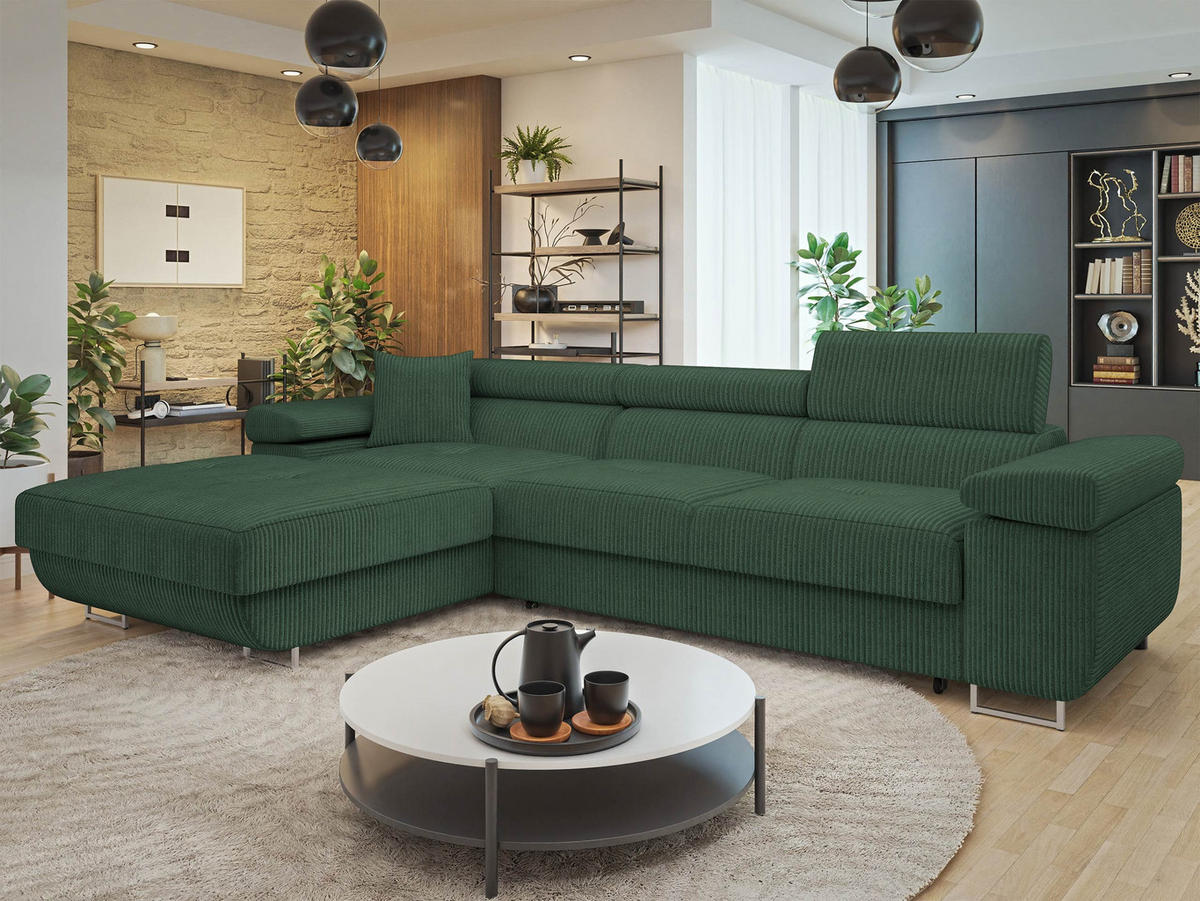 COLTAR Torezio Mini Reiat, Stanga - verde, material textil/lemn (280/170cm) - MIRJAN24