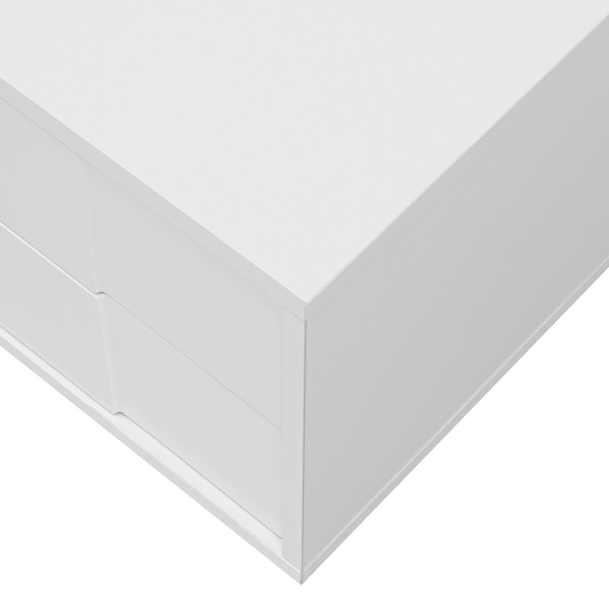 LOWBOARD in Weiß Hochglanz TV-Schrank mit 3 Türen und 2 Schubladen für Wohnzimmer, B170/T30/H30.5 cm - Weiß, Holzwerkstoff/Metall (170/30.5/30cm) - STILVORA