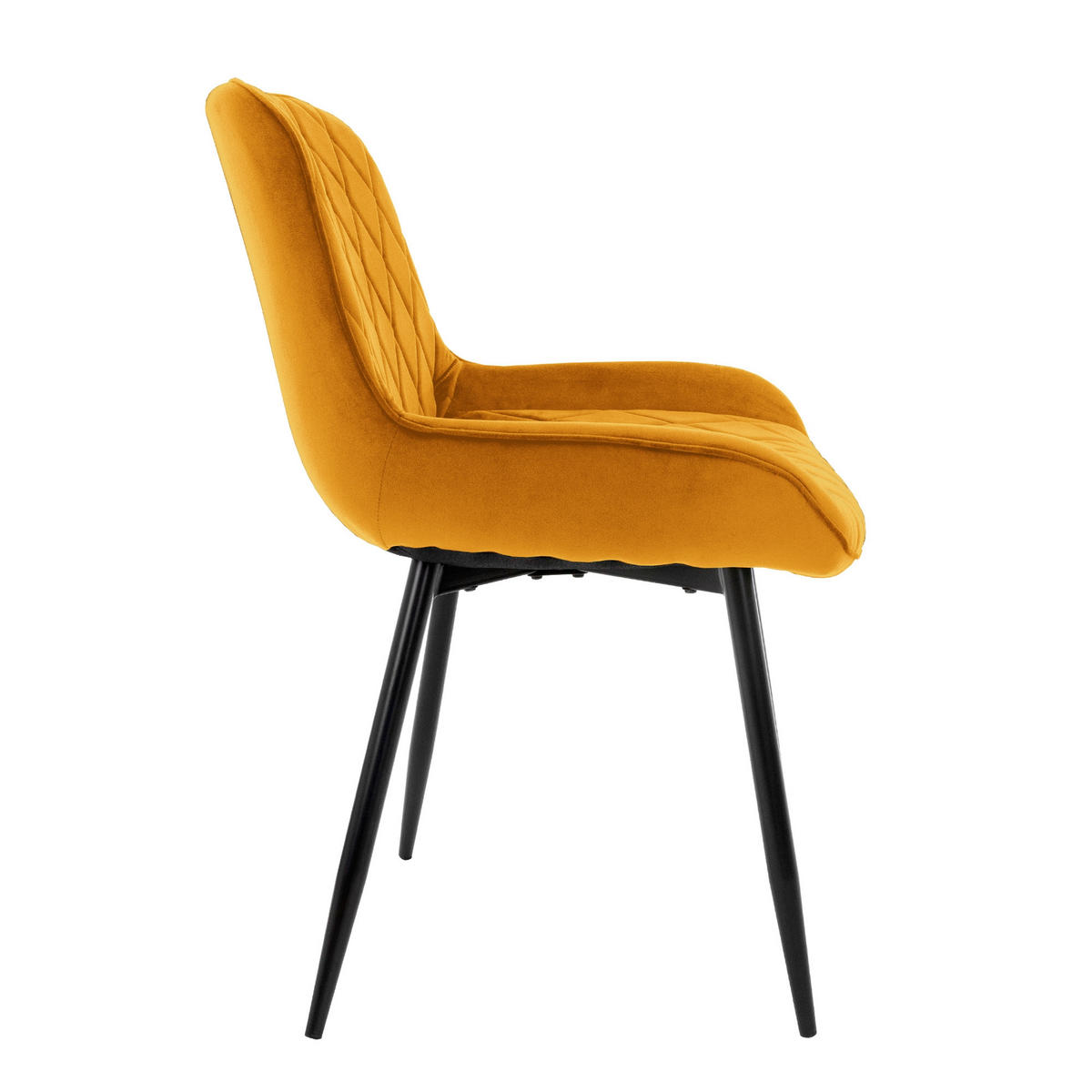 ESSZIMMERSTUHL Samt Gelb 4er Set - Gelb, Textil (54/81/60cm) - ML-DESIGN