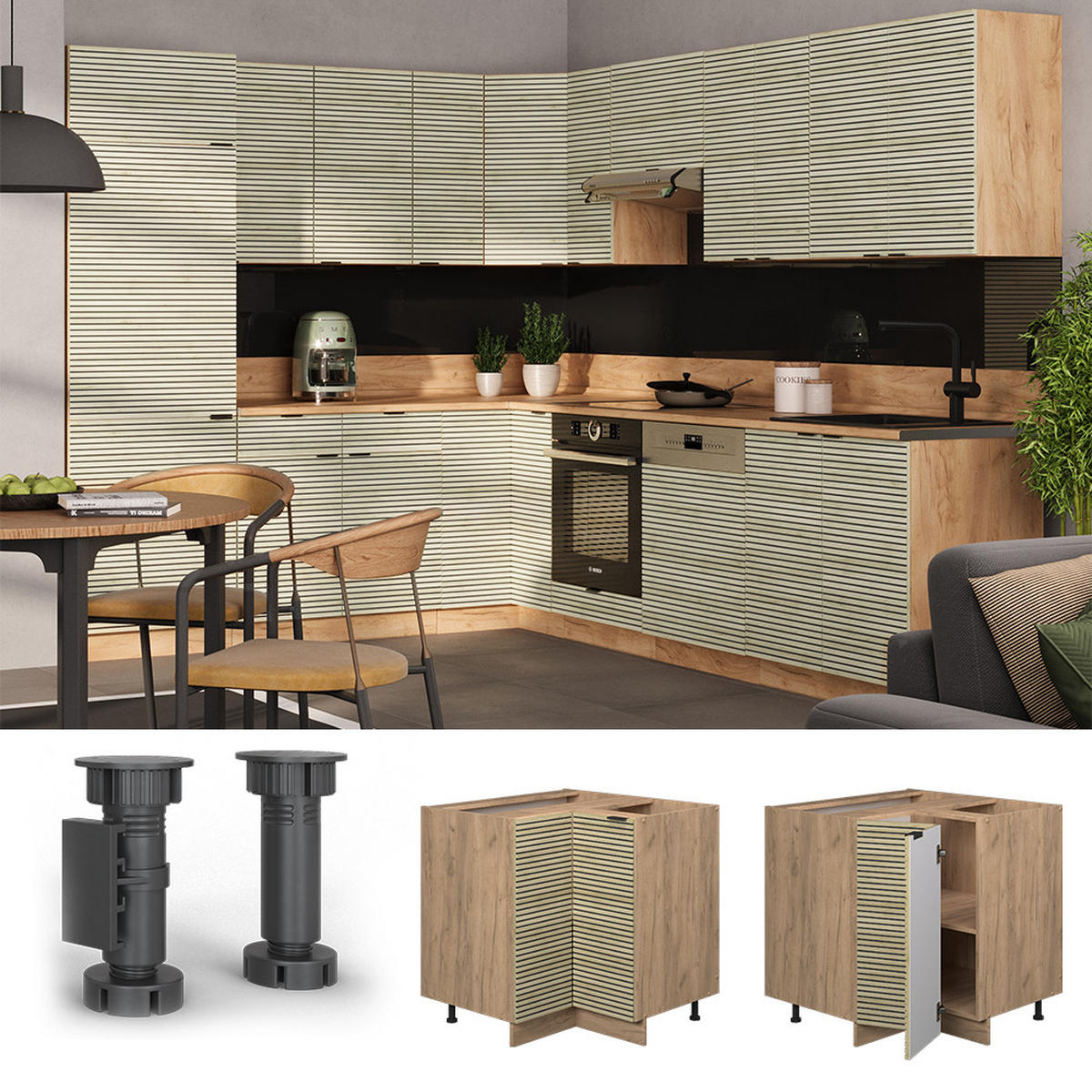 ROHOVÉ SPODNÍ SKŘÍŇKY Fame-Line Dubový panel - medově dubová/barva dubu, kompozitní dřevo (80.5/82/60cm) - Vicco