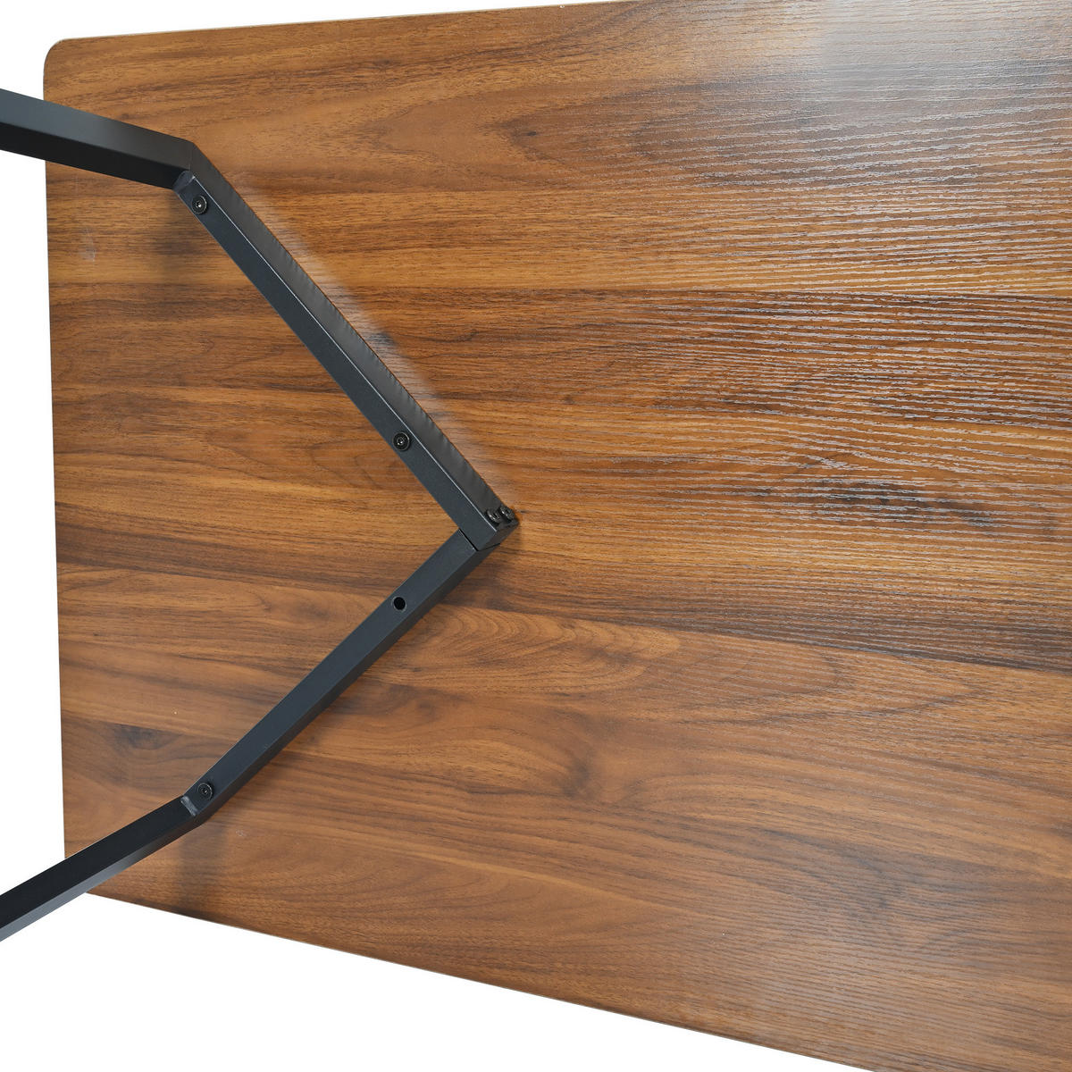 JÍDELNÍ stůl 117/68/75 cm černý v ořechovém dekoru z MDF s kovovými nohami - hnědá, kompozitní dřevo (117/68/75cm) - OKWISH