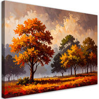 LEINWANDBILD Herbstwald Bäume Landschaft 90x60cm - Braun, Textil (90/60cm) - Feeby
