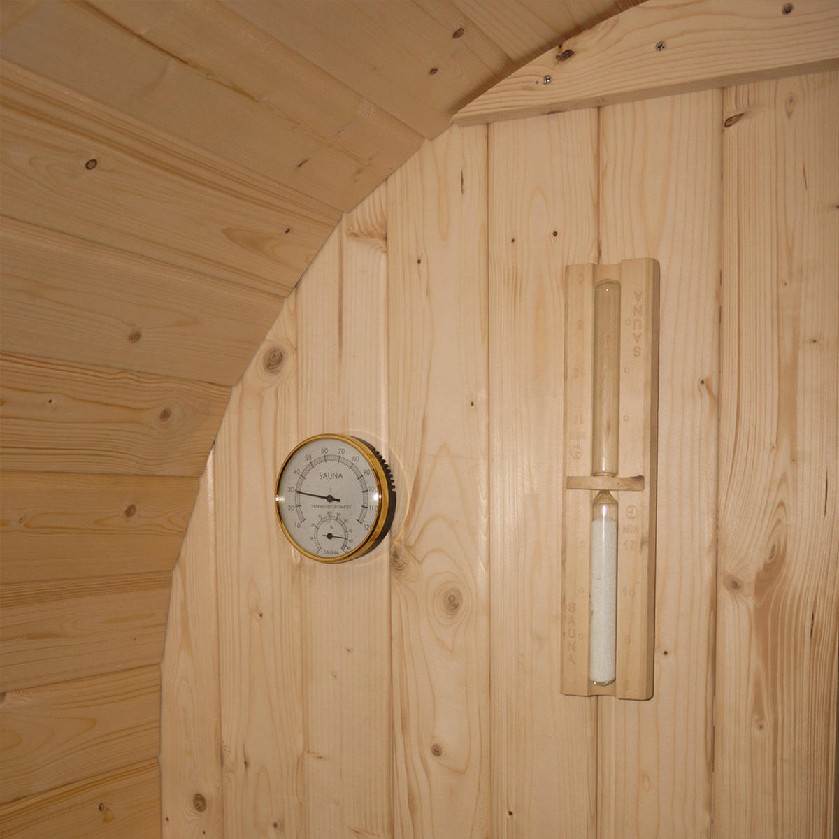 OUTDOOR FASSSAUNA LAHTI - Größe: L - Braun, Holz (189/191.5/180cm) - Home Deluxe