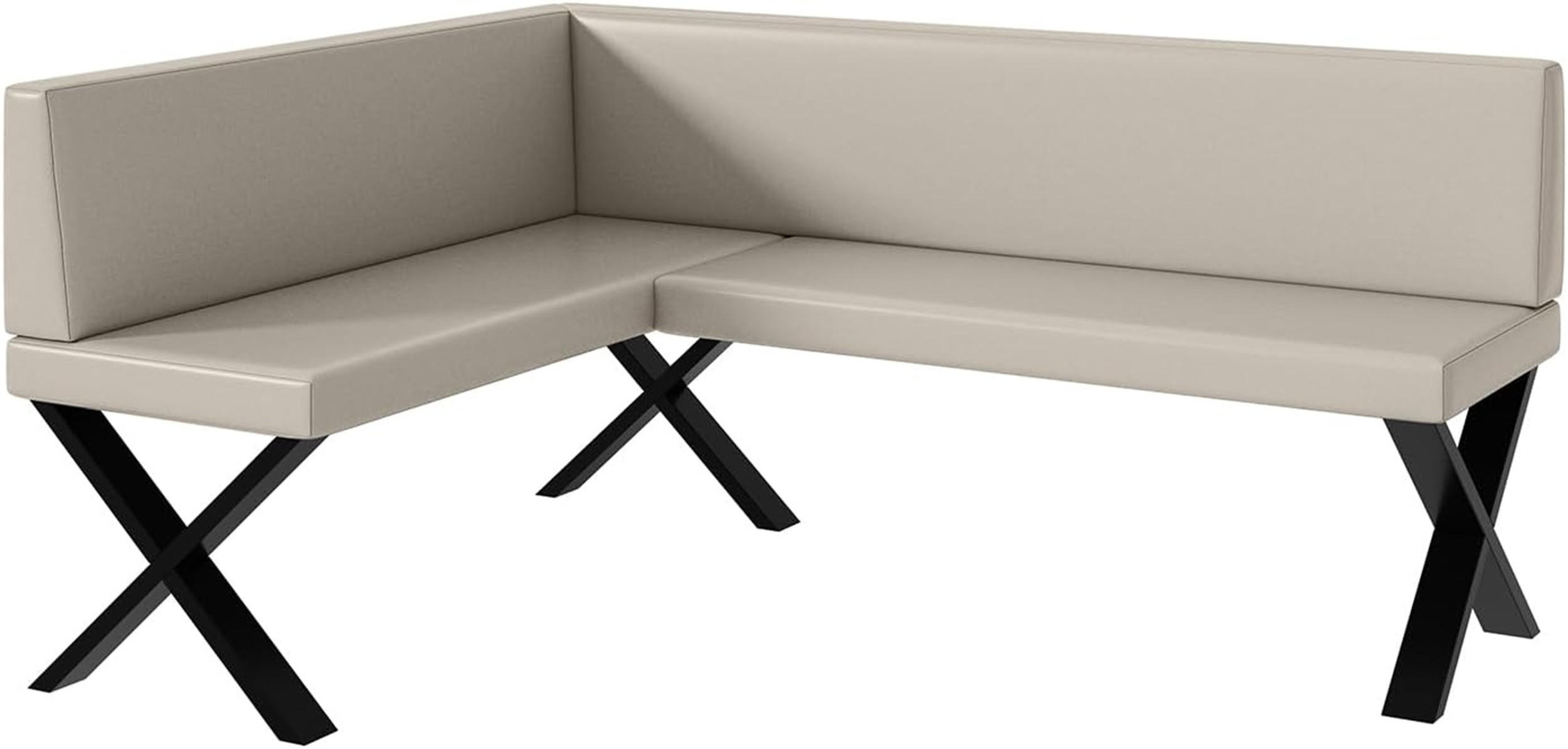 ECKBANK TONI_X - Beige, Leder (128/168cm) - Meblini