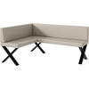 ECKBANK TONI_X - Beige, Leder (128/168cm) - Meblini