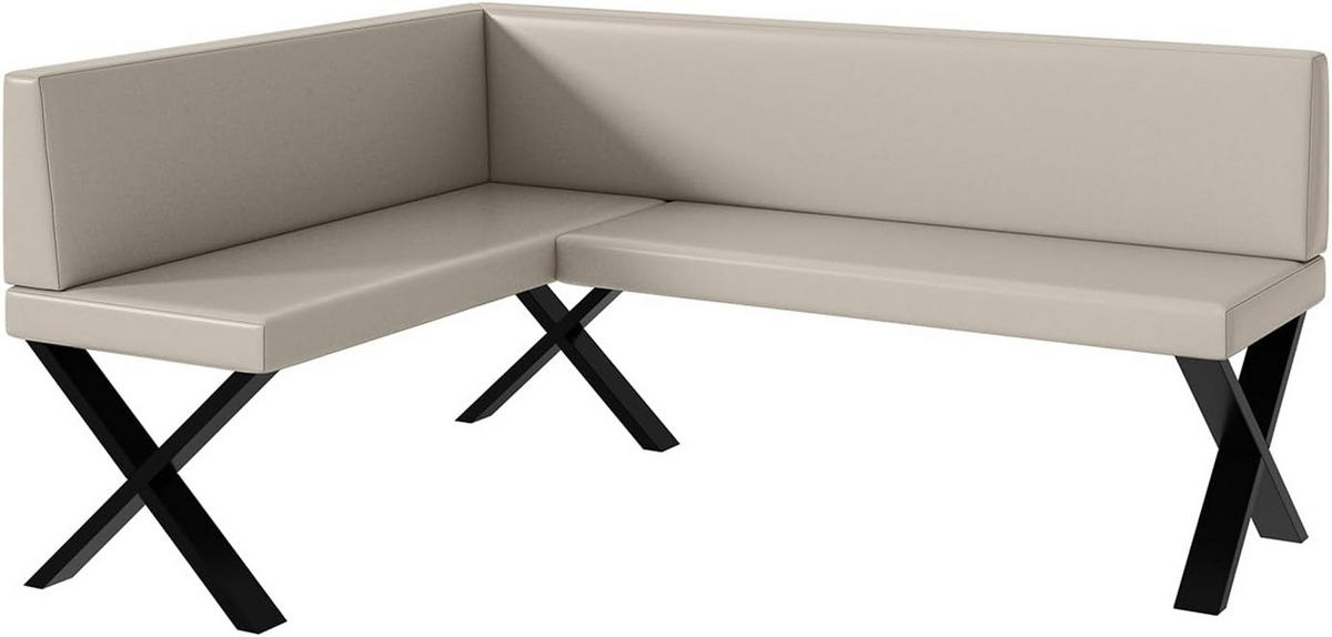 ECKBANK TONI_X - Beige, Leder (128/168cm) - Meblini
