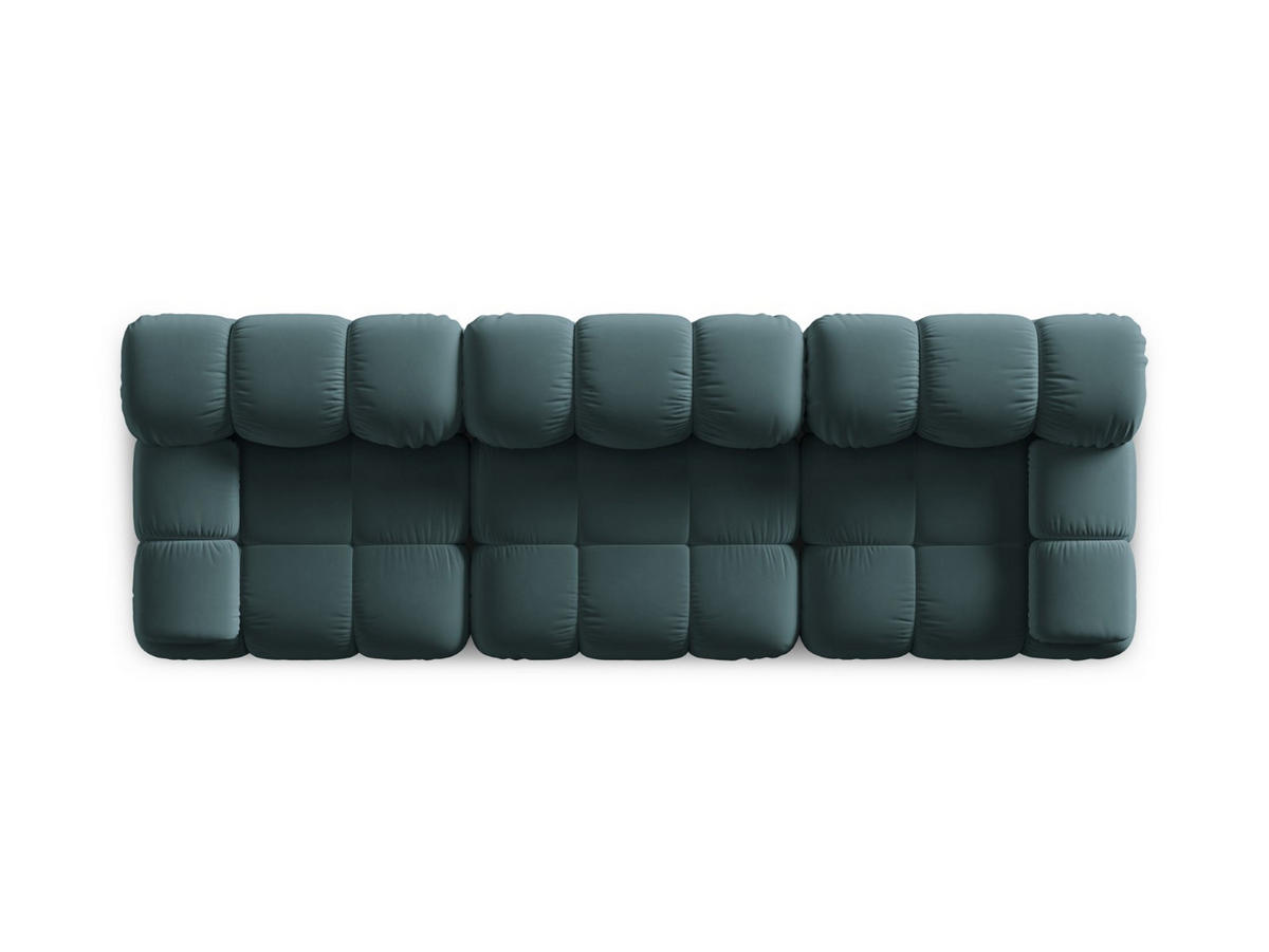 MODULARES-SOFA Bellis aus Samt petrol 3 Sitzplätze - Petrol, Textil (94/63/282cm) - Micadoni