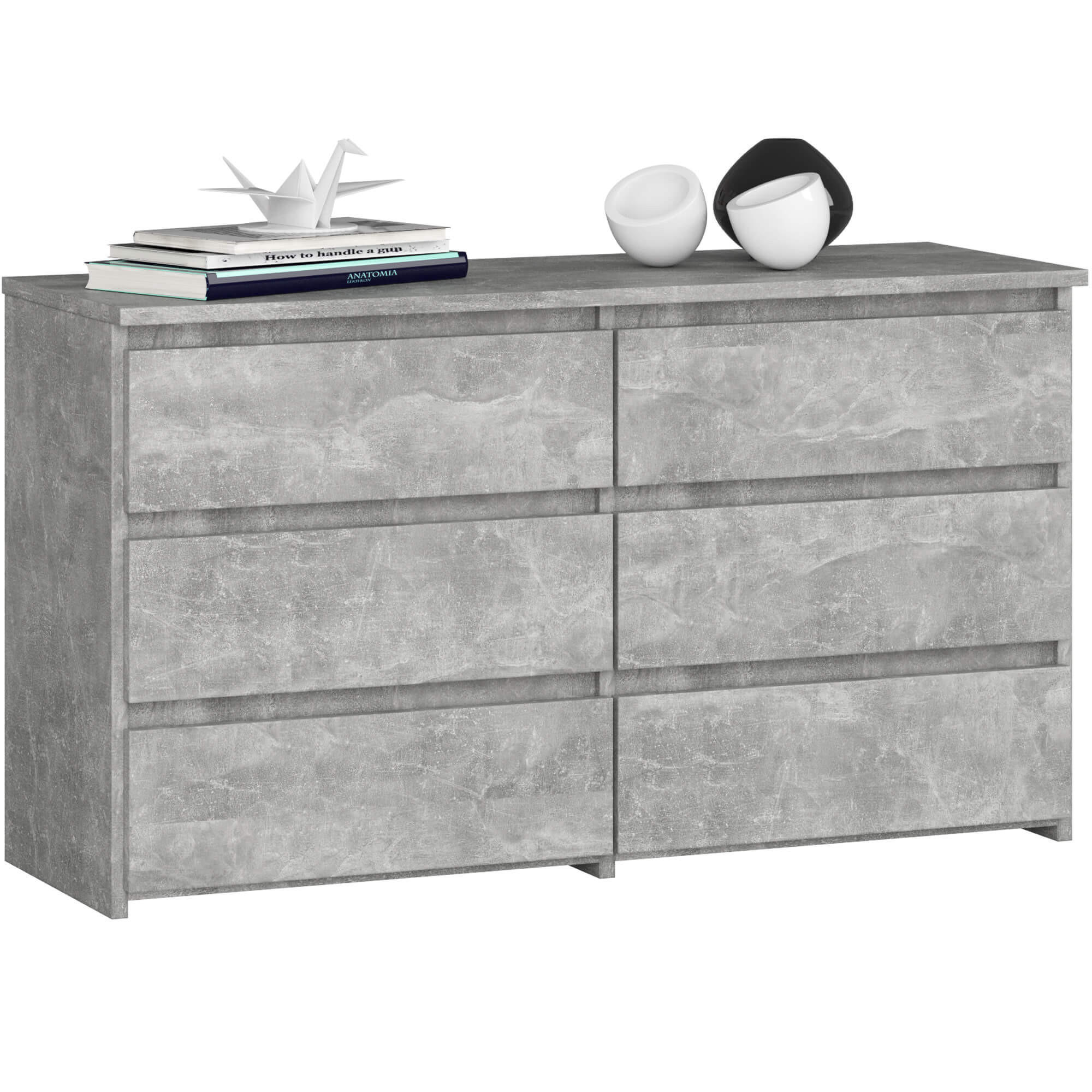 KOMMODE Steingrau 35x100x57 cm - Grau, Holzwerkstoff (100/57/35cm) - Akord