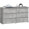 KOMMODE Steingrau 35x100x57 cm - Grau, Holzwerkstoff (100/57/35cm) - Akord