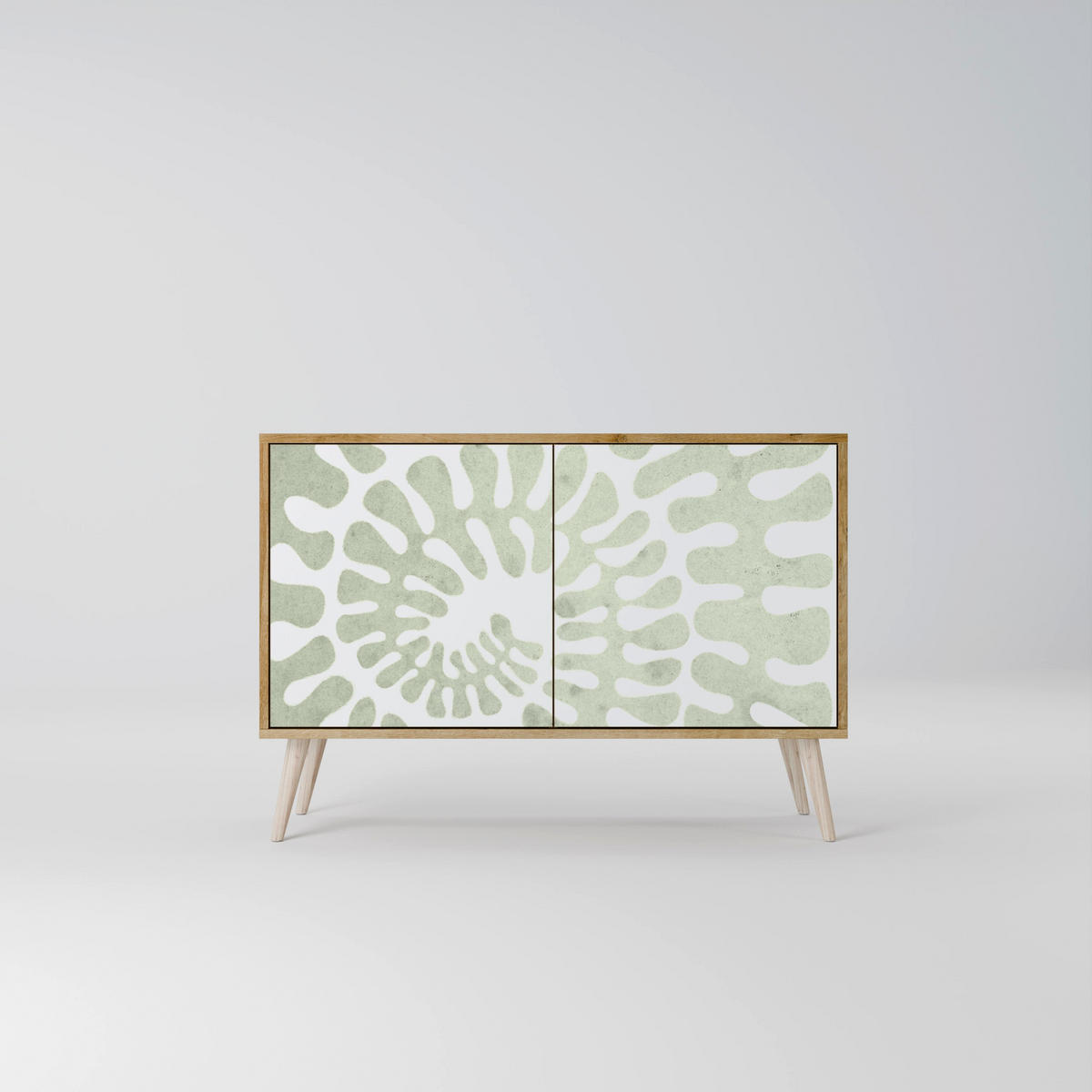 SIDEBOARD HELIX DANCE, Eicheneffekt, 111x42x77,5 cm, 2 Türen - Eichefarben/Buchefarben, Holzwerkstoff/Buchenholz (111/77.5/42cm) - SpaceRebels