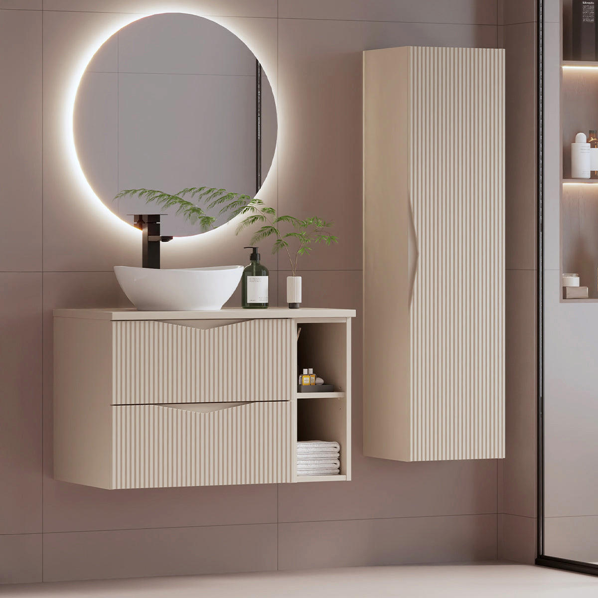 WASCHTISCHUNTERSCHRANK 80.6cm Tao Kaschmir - Beige, Holzwerkstoff (80.6/52.2/46.5cm) - Petits-meubles