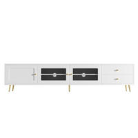 TV-SCHRANK 170/40/28 cm Weiß mit 2 Schubladen, 2 Glastüren und 1 Schranktür - Weiß, Holzwerkstoff/Metall (170/28/40cm) - Oxeza