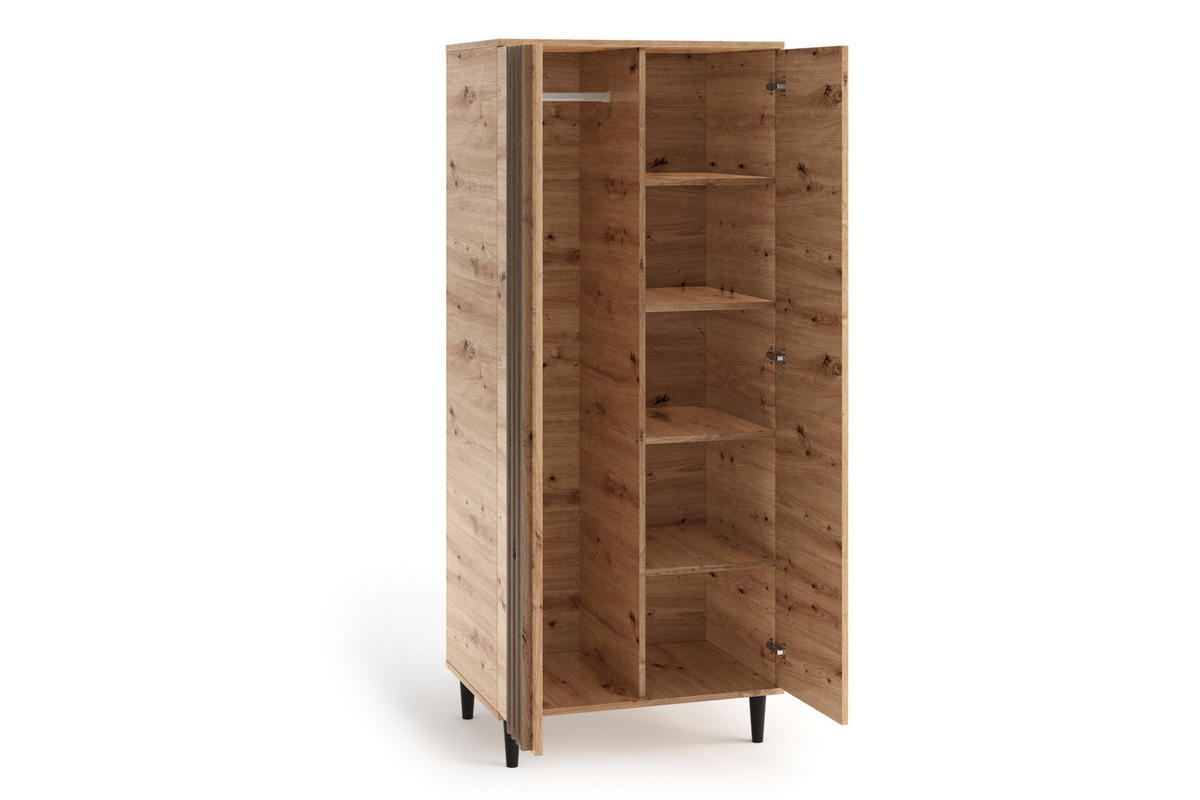 DREHTÜRENSCHRANK ARTIANO 80/196/56cm 2-türig Eiche Artisan - Eiche Artisan, Holzwerkstoff (80/196/56cm) - MASSENO
