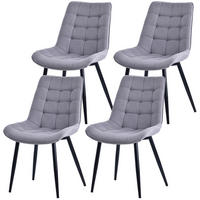 STUHL-SET 4 Stück aus Stoff in Modernem Stil-YZ2 - Grau, Textil (53/88/62.5cm) - HOMAVO