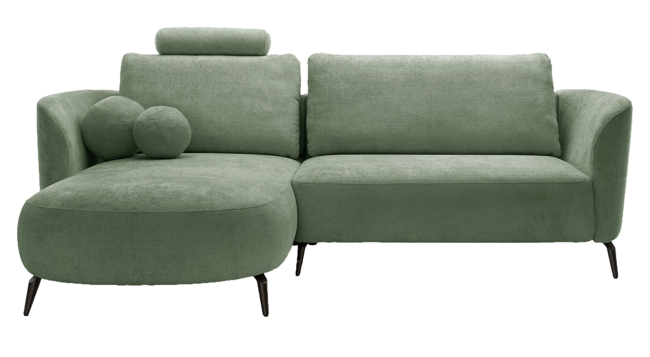 ECKSOFA auf Füßen Kendra 260 cm mit Schlaffunktion, Links, Grün - Grün, Holz (260/180cm) - Emporius