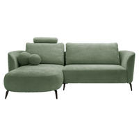 ECKSOFA auf Füßen Kendra 260 cm mit Schlaffunktion, Links, Grün - Grün, Holz (260/180cm) - Emporius