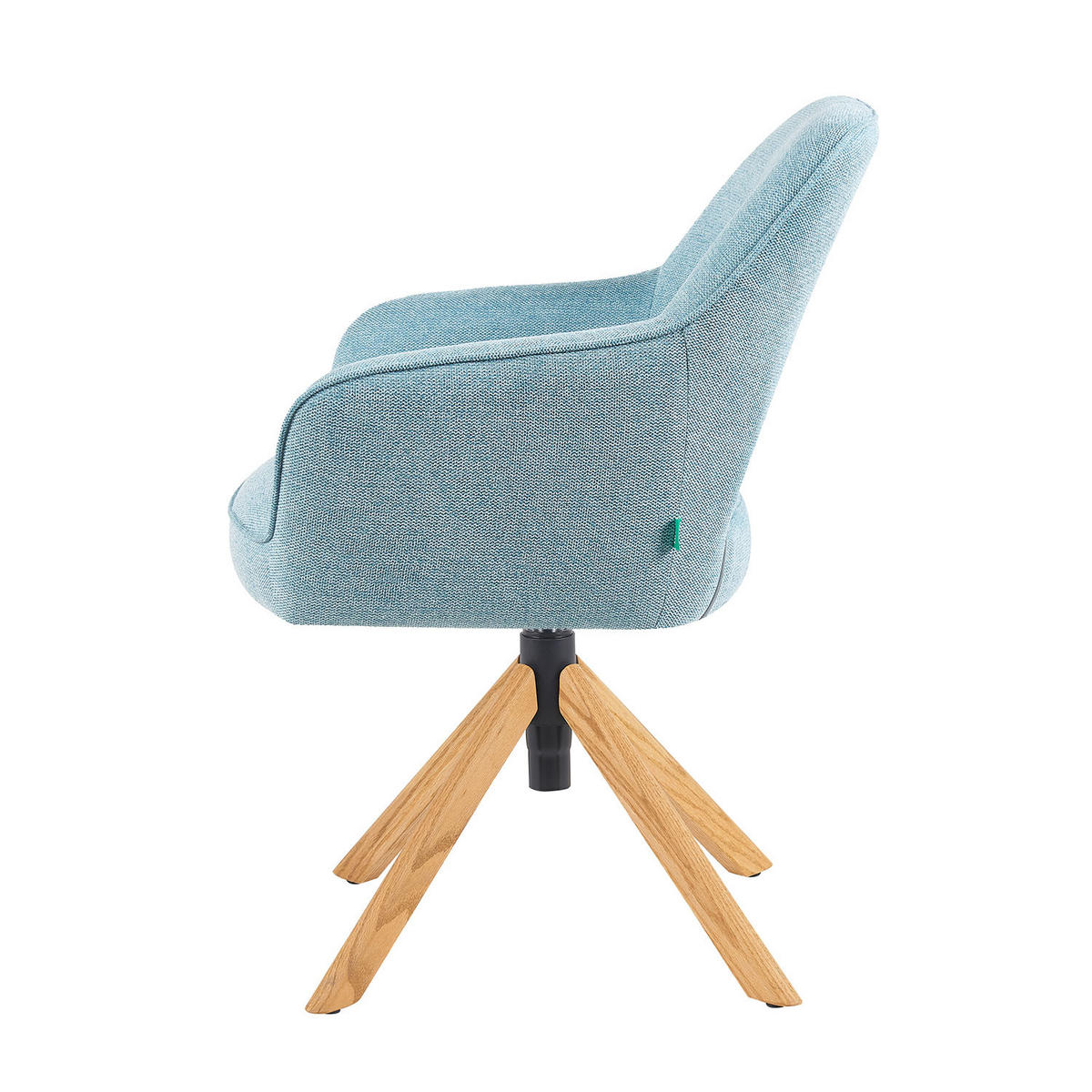 BÜROSTUHL Mika-Amia - Honigeiche/Hellblau, Eichenholz/Holz (60/88/65cm) - DUBI Möbel
