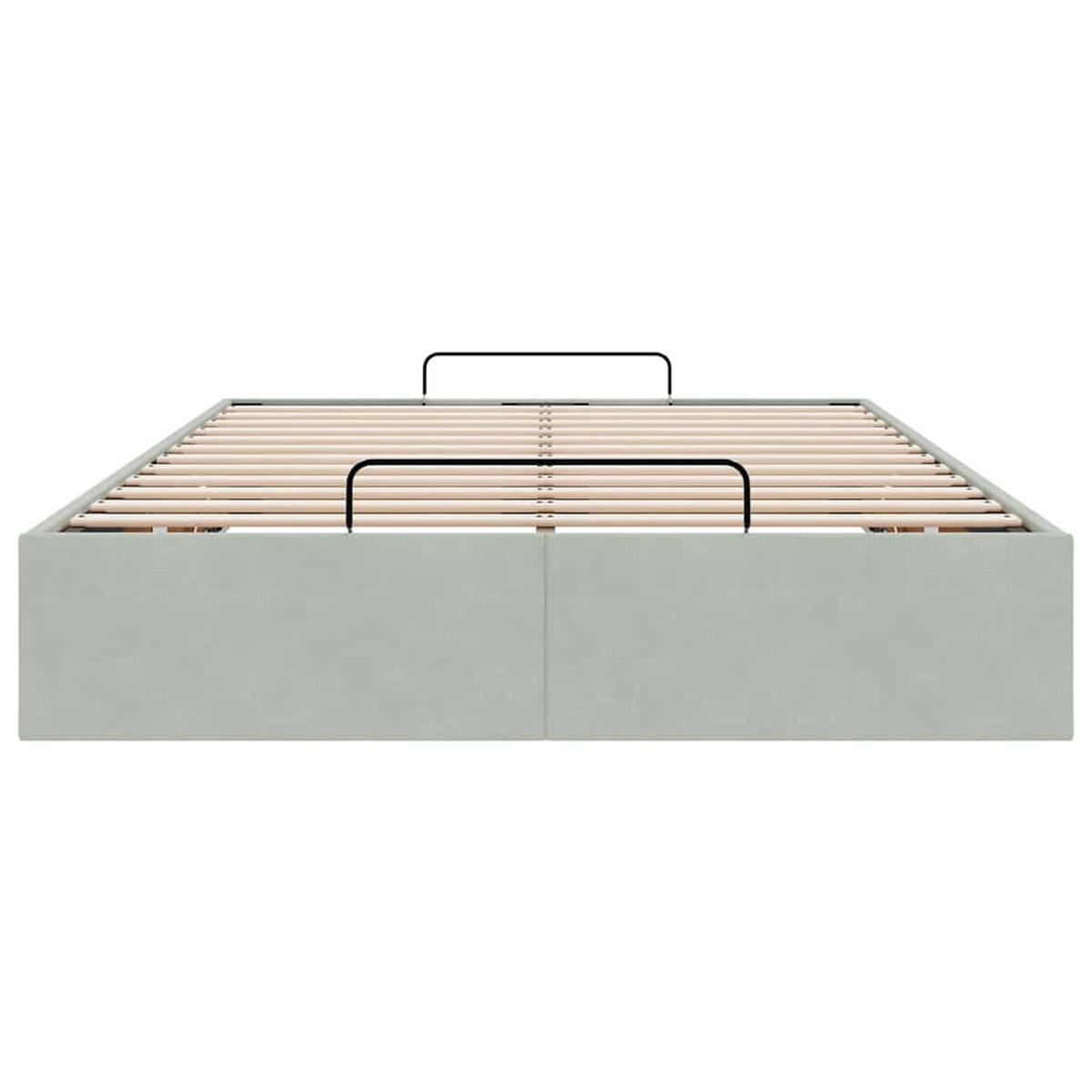 OTTOMAN-BETT Ohne Matratze Hellgrau 120/200 Cm Samt - Grau, Textil (120/200cm) - vidaXL