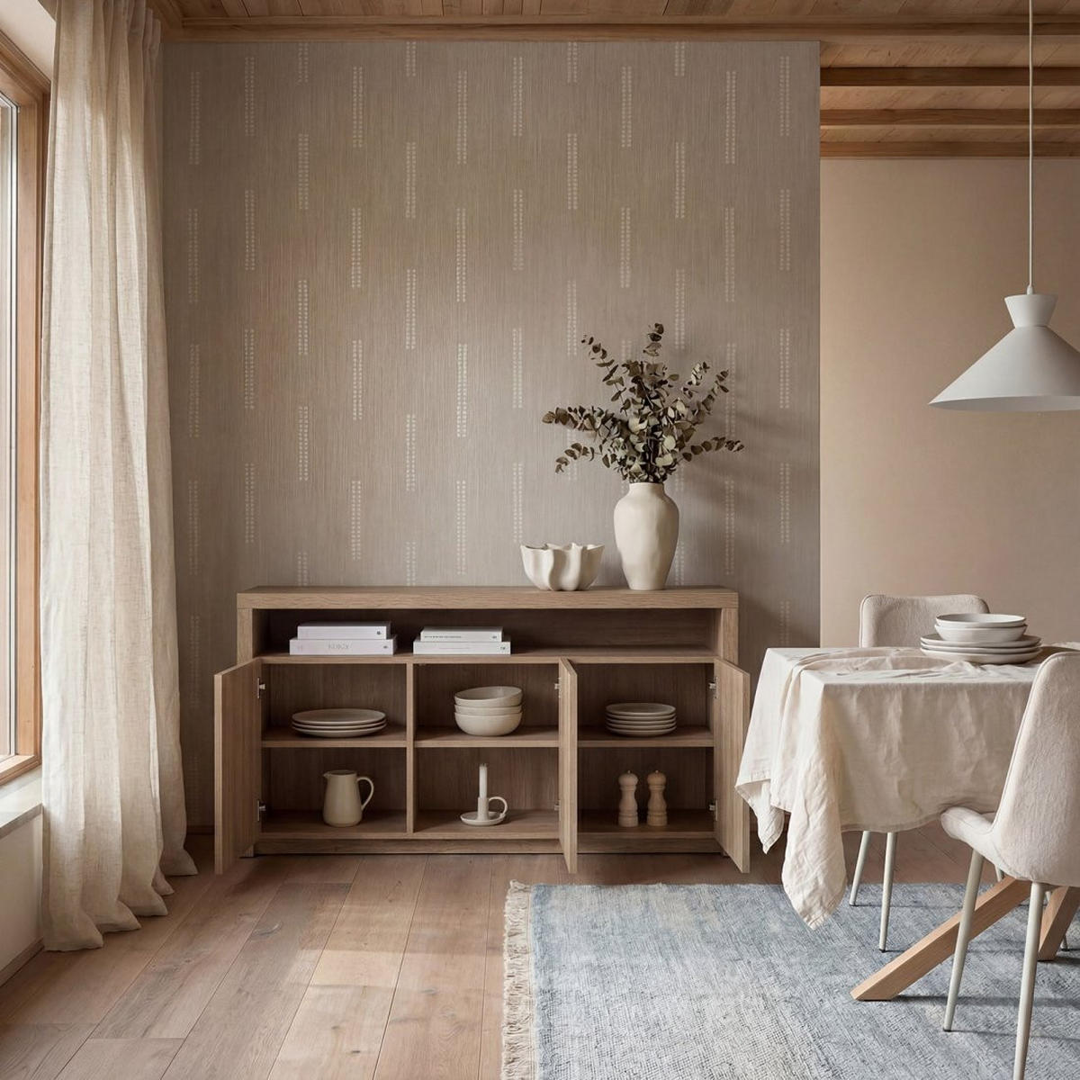 ANRICHTE NIEDRIGE Indiana Natürlich 160 cm x 84 cm - Naturfarben, Holzwerkstoff (160/84/39cm) - Klast Home