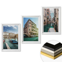 WANDBILDER 3er-Set - 40x60 cm Weißer Rahmen - Architektur der Kanäle von Venedig - Weiß, Kunststoff (40/60cm) - ArtPrintCave