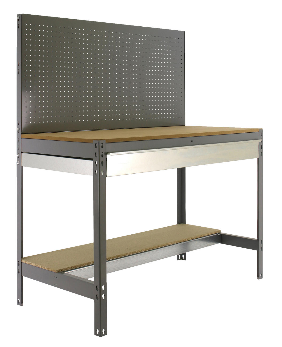 WERKBANK BUFFALO mit Werkzeugwand und Schubfach | HxBxT 84x90x61cm | Traglast 400kg | Grau - Grau, Metall (90/84/61cm) - PROREGAL