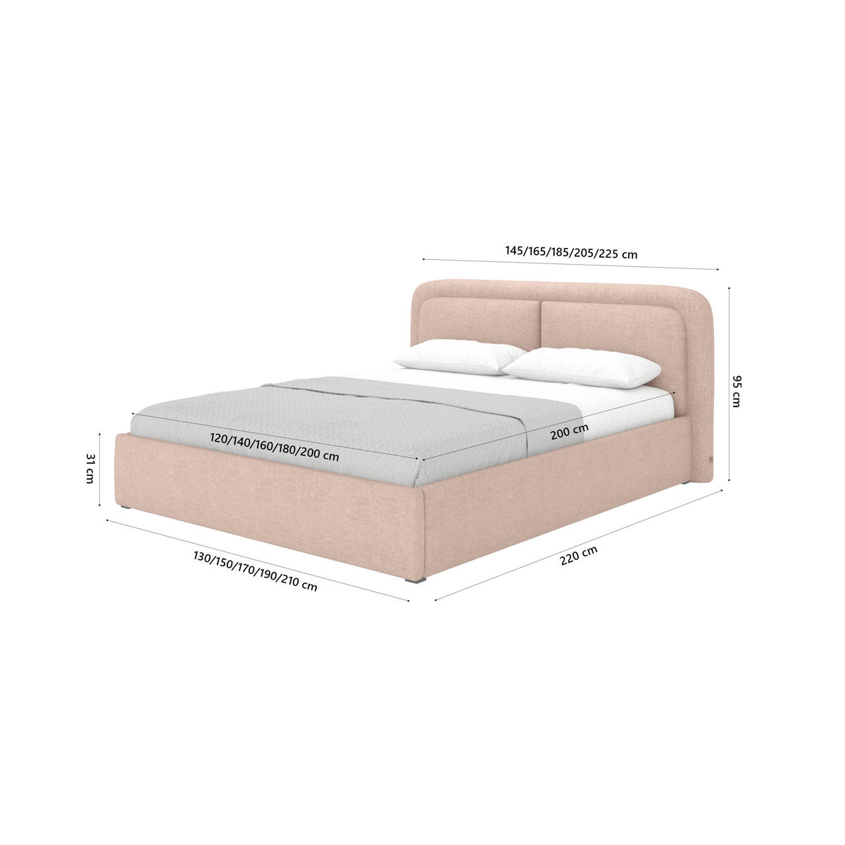 POLSTERBETT Skalo 120x200 cm, Braun - Braun, Textil (120/200cm) - Fedve