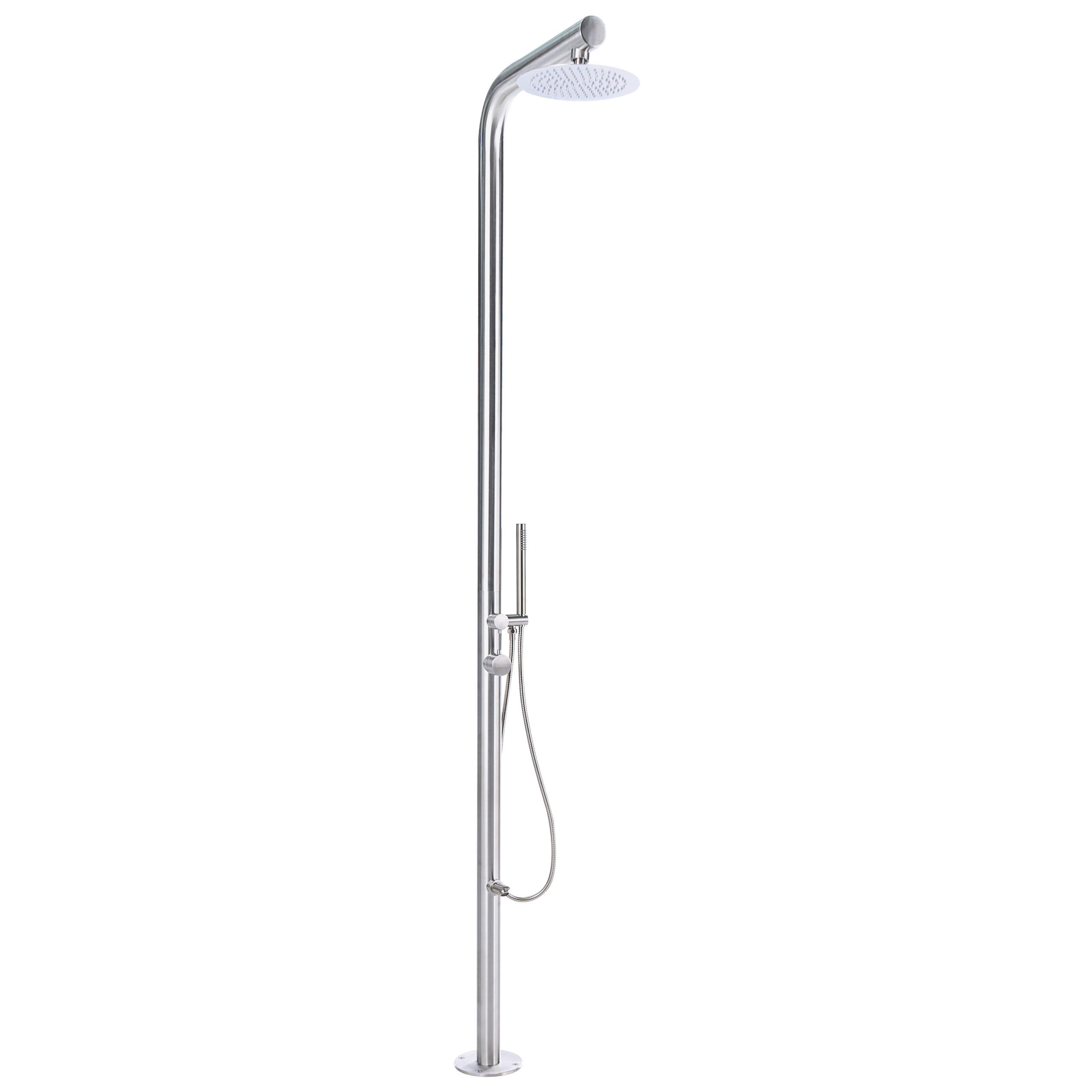 FREISTEHENDE Gartendusche Silber Marudi - Silberfarben, Metall (57/230/17cm) - Beliani