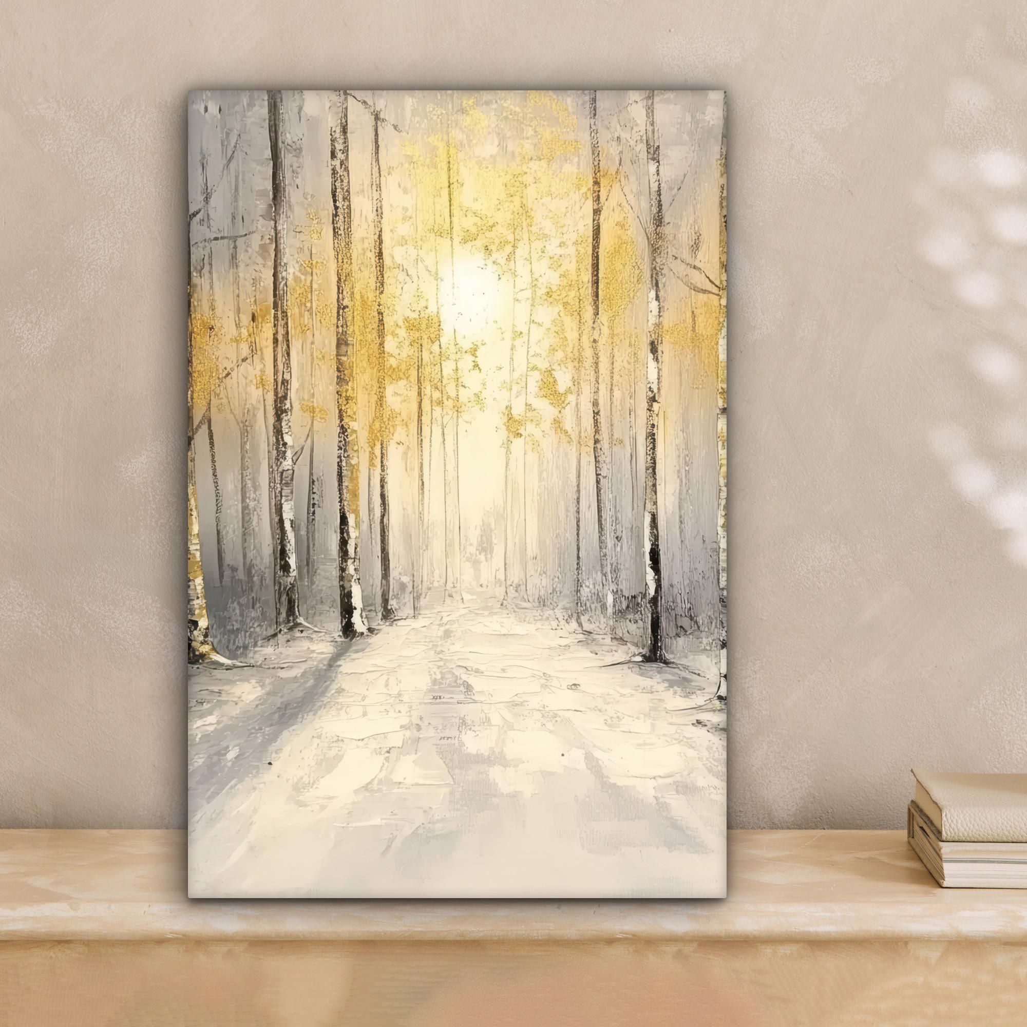 LEINWANDBILD Winter - Abstrakt - Schnee - Natur - Sonne 20x30 cm - Grau, Textil (20/30cm) - MuchoWow