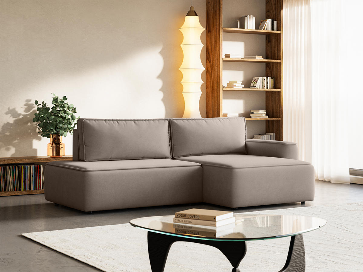 ECKSOFA Sarro mit Schlaffunktion, Taupe - Taupe, Textil (260/165cm) - Fedve