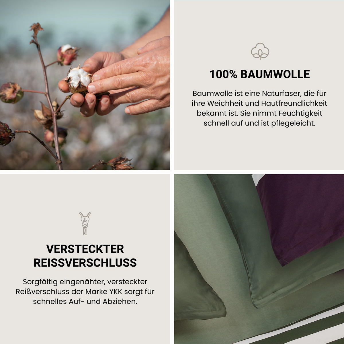 BETTWÄSCHESET Smarell - Renforcé - 2-teilig - 135 x 200 cm - Grün - Grün, Textil (135/200cm) - SCHIESSER