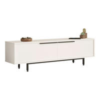TV-ELEMENT Urejovle - Schwarz/Weiß, Holzwerkstoff/Metall (160/45/35.5cm) - [en.casa]