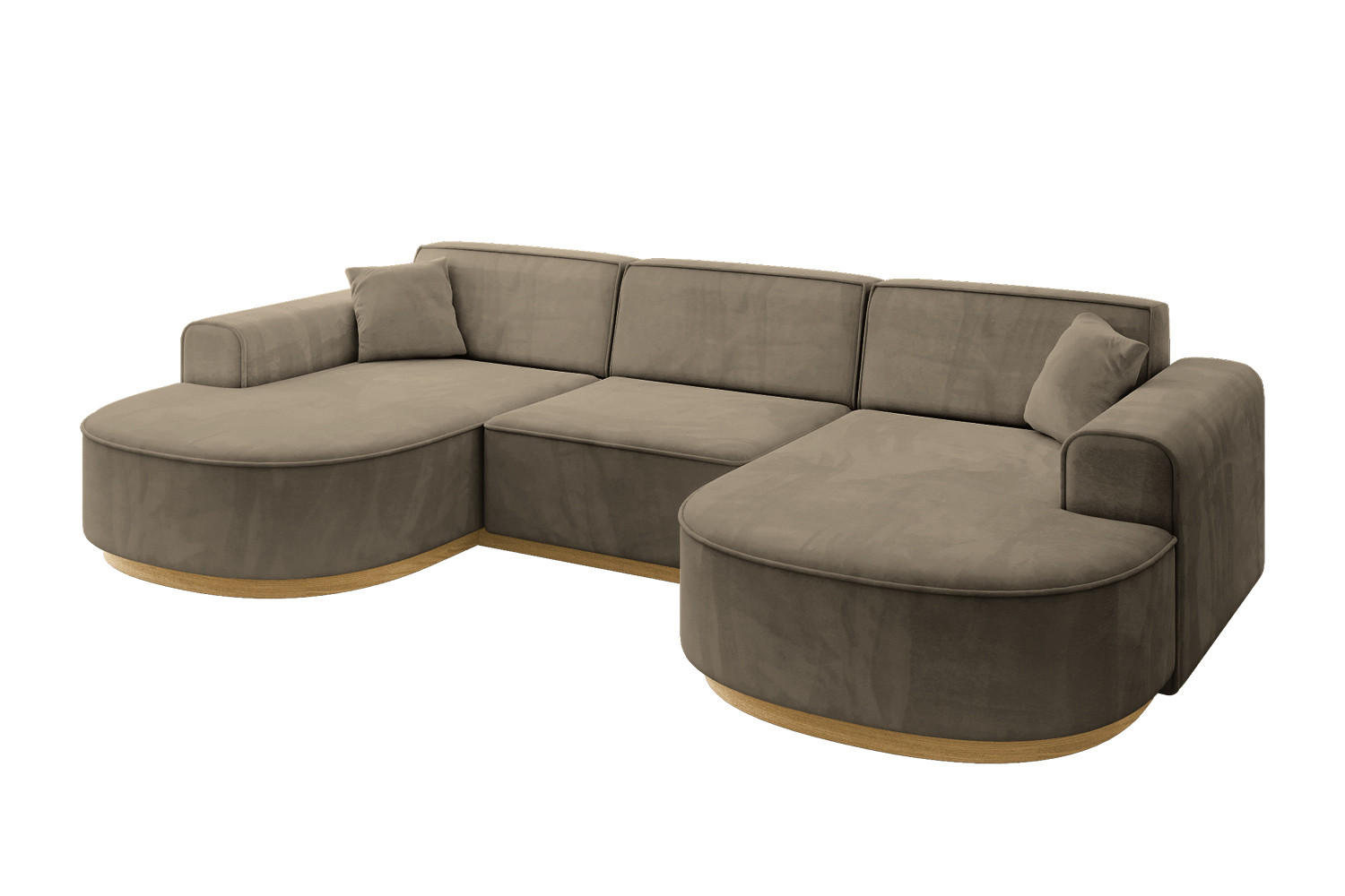 WOHNLANDSCHAFT MARI-U1-v2 - 303x171x83 cm Dunkelbraun Velours - Dunkelbraun, Holzwerkstoff/Textil (303/83/171cm) - ALTDECOR