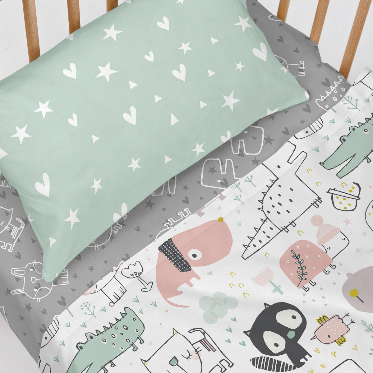 BETTWÄSCHE 2er-Set teiliges best buddies 100x130 cm (kinderbett) mehrfarbig - Multicolor, Textil (100/130cm) - Happy Friday