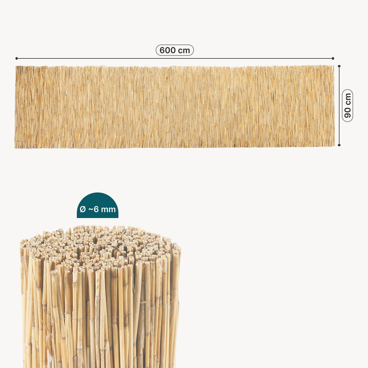 SCHILFZAUN Abbateggio - Naturfarben, Naturmaterialen (90/0.6cm) - casa.pro