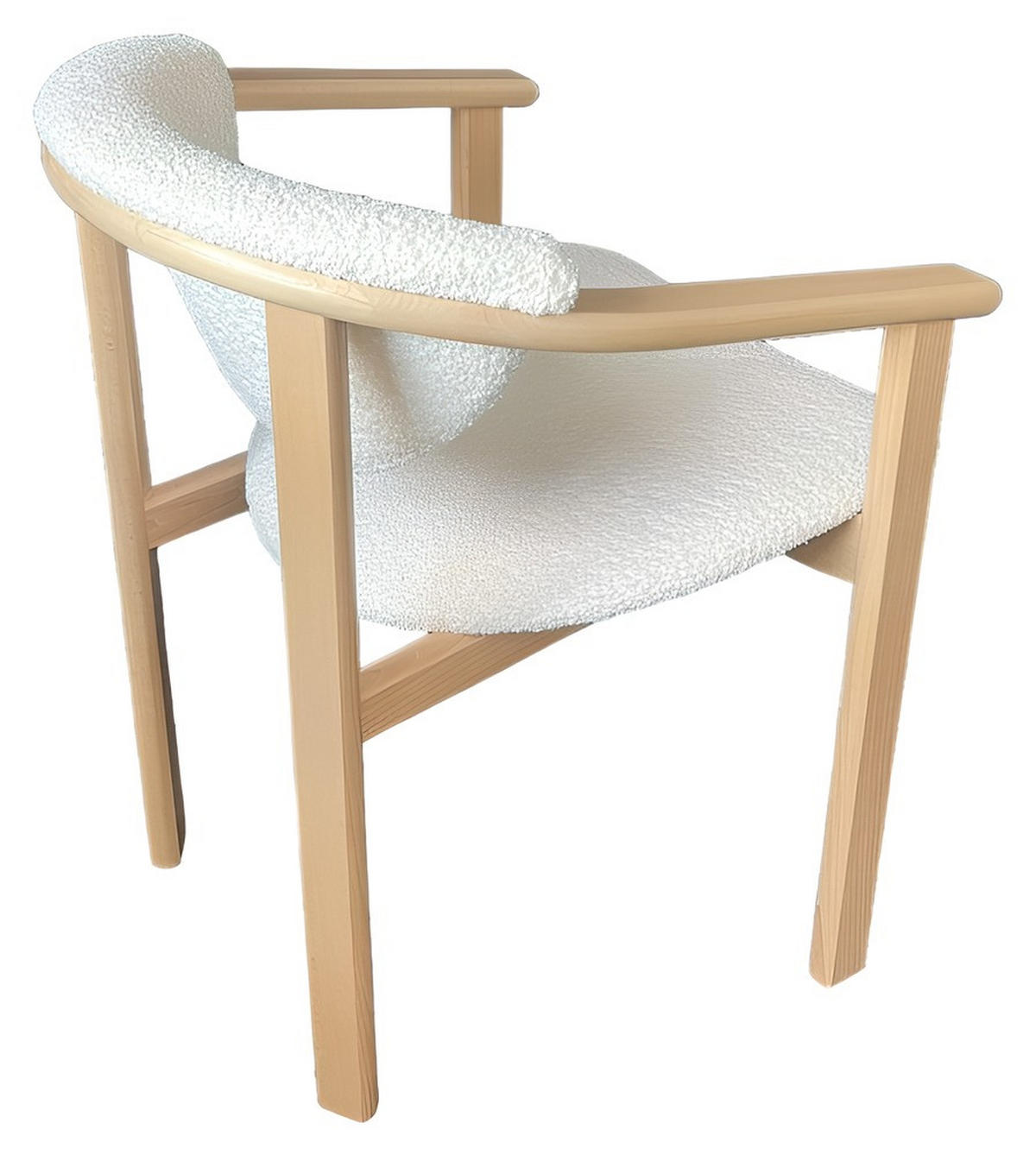 ESSZIMMERSTUHL KALLA 8er Set in Creme Bouclé, massives Buchenholz 58/60/74 cm - Hellbraun/Creme, Holz/Textil (58/72/47cm) - WFL GROUP