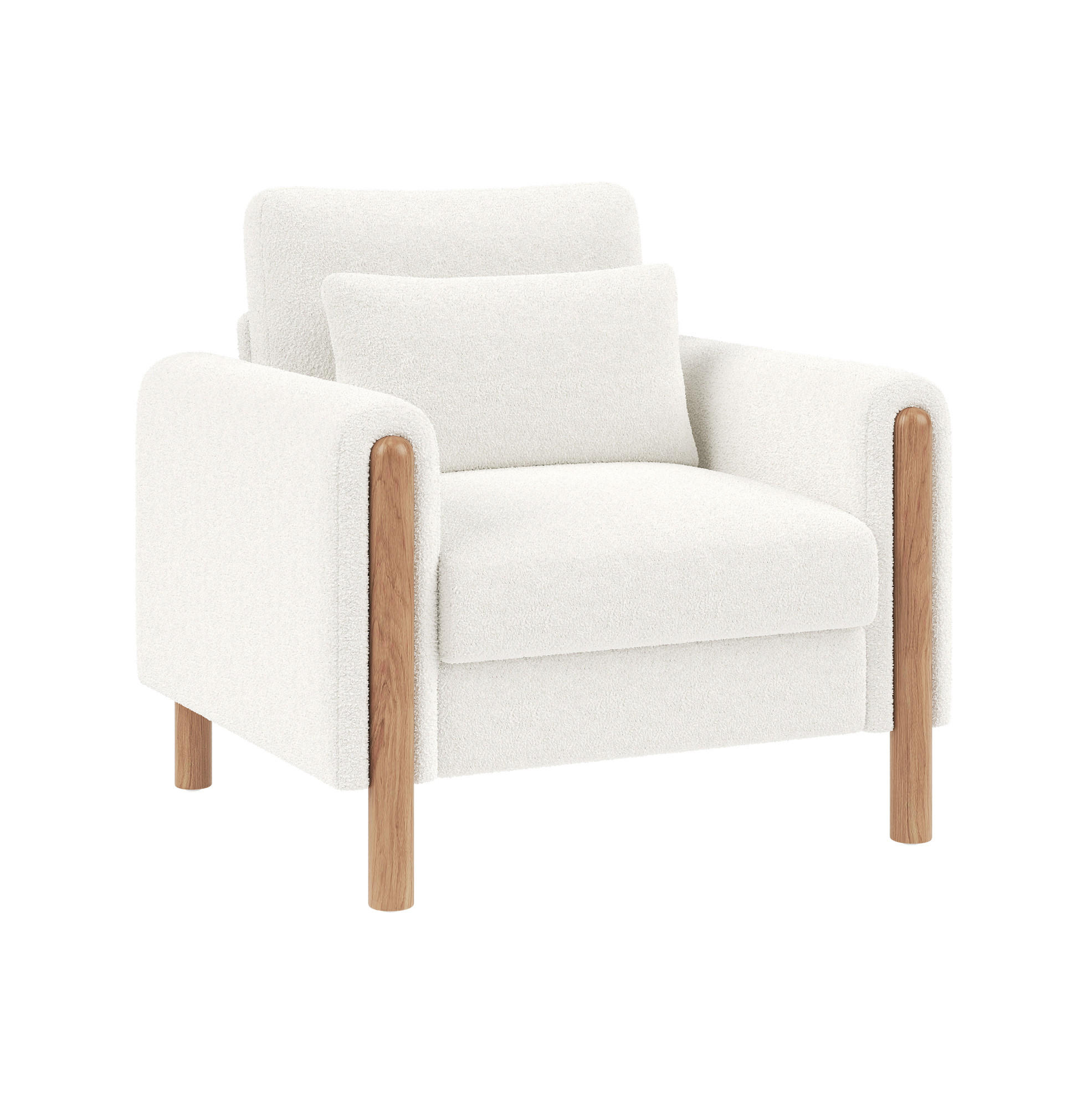 SESSEL 87/88.5/83 cm White aus Teddy mit abnehmbarem Sitzkissen - Weiß, Textil (83/88.5/87cm) - OKMYHOME