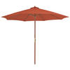 SONNENSCHIRM aus Holz ANNA Terrakotta HxB 258x300 cm - Terracotta, Holz (300/300cm) - DELUKE