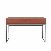 SCHMINKTISCH GENUA D-LUX Terrakotta, Schwarzes Gestell, Grifflos - Rot/Schwarz, Holzwerkstoff/Metall (37/137/83cm) - Bettso