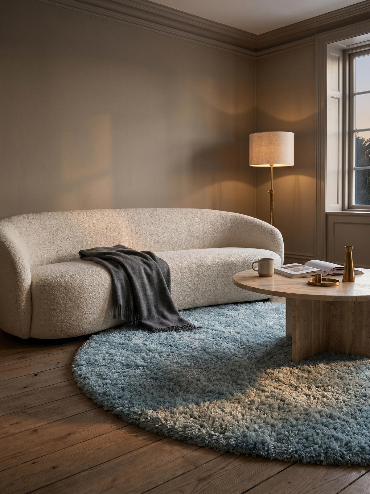 TEPPICH Hochflor Shaggy Einfarbig Weich Flauschig Waschbar Rund Blau 200x200 cm – SALZACH - Blau, Textil (200/200cm) - KADIMA DESIGN