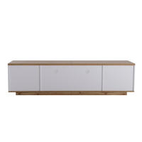 TV-SCHRANK 180/46/38 cm weiß MDF mit Gitterdesign und verstecktem Griff - Weiß, Holzwerkstoff (180/46/38cm) - OKWISH