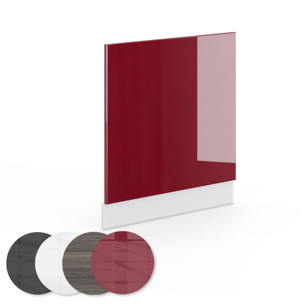 FRONTBLENDE Fame-Line Bordeaux Hochglanz 60 cm ohne AP - Bordeaux/Weiß, Holzwerkstoff (60/67.4/1.6cm) - Vicco