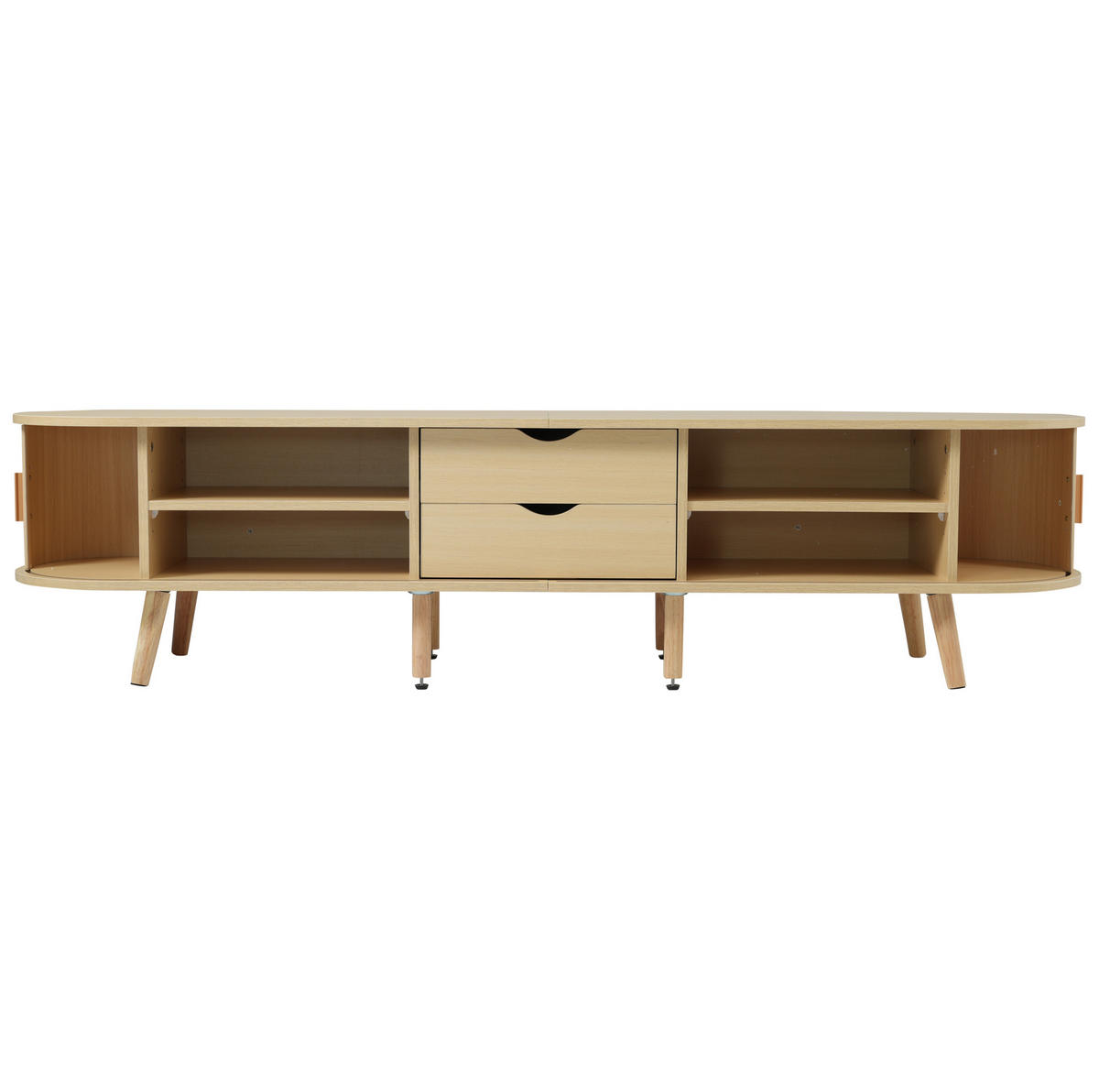 TV-SCHRANK aus MDF 175x40x42 cm Helles Walnussholz mit 2 Schubladen, Schiebetüren und verstellbaren Einlegeböden - Alteiche, Holzwerkstoff (175/42/40cm) - Modfu