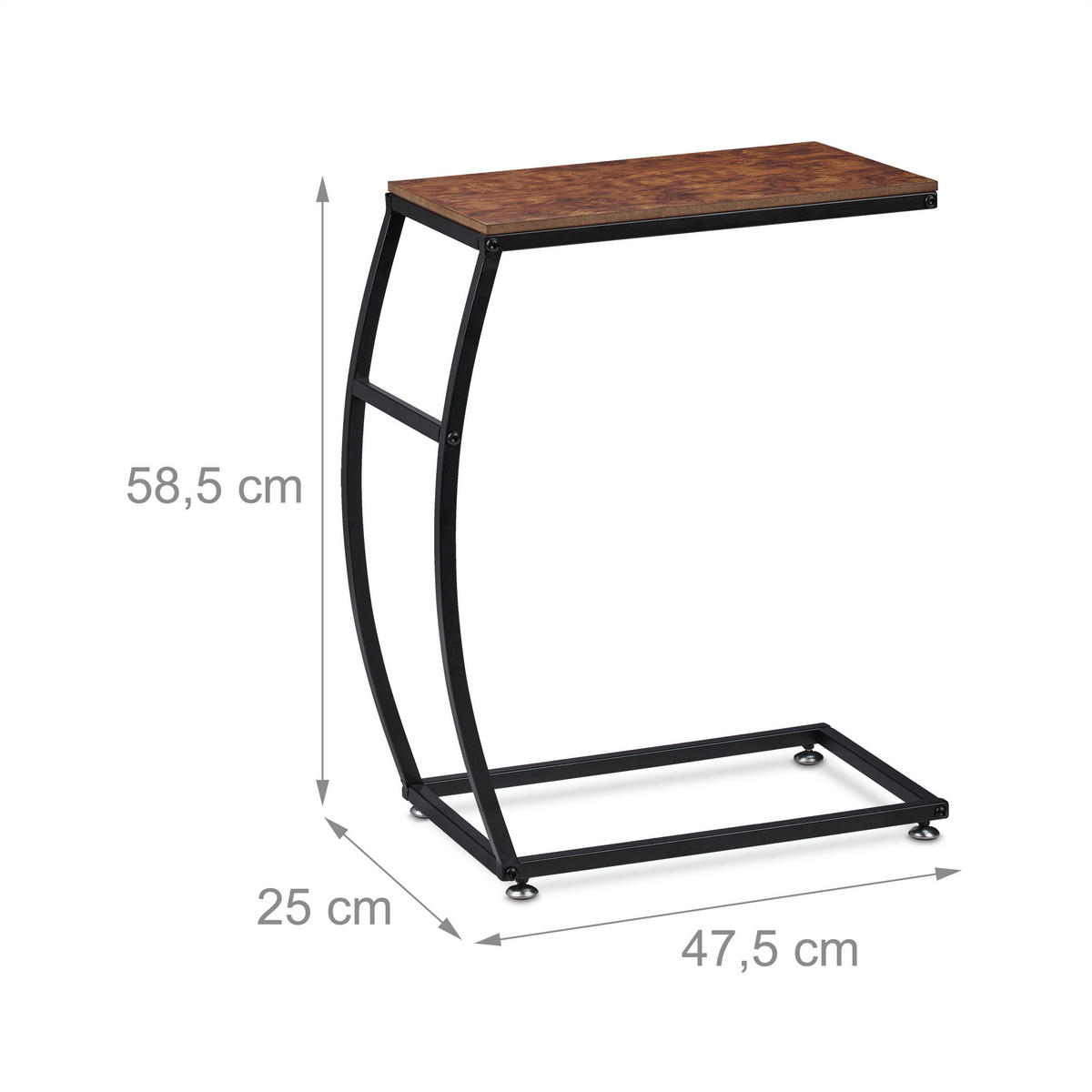 BEISTELLTISCH - Multicolor, Holzwerkstoff/Metall (25/47.5/58.5cm) - Relaxdays