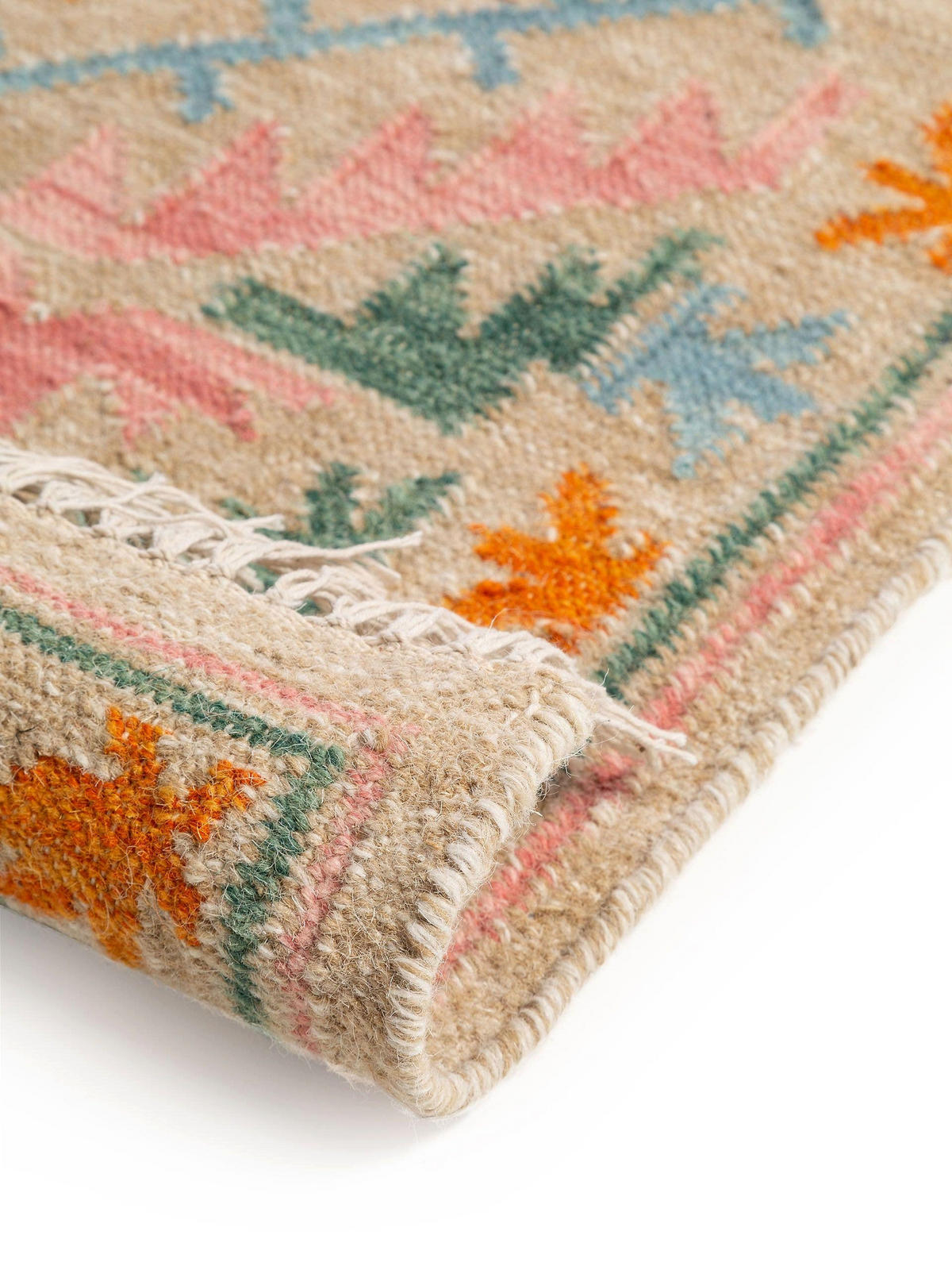 KELIM handgewebt Zohra Multicolor/Beige 120x170 cm - Multicolor, Textil (120/170cm) - benuta Pure