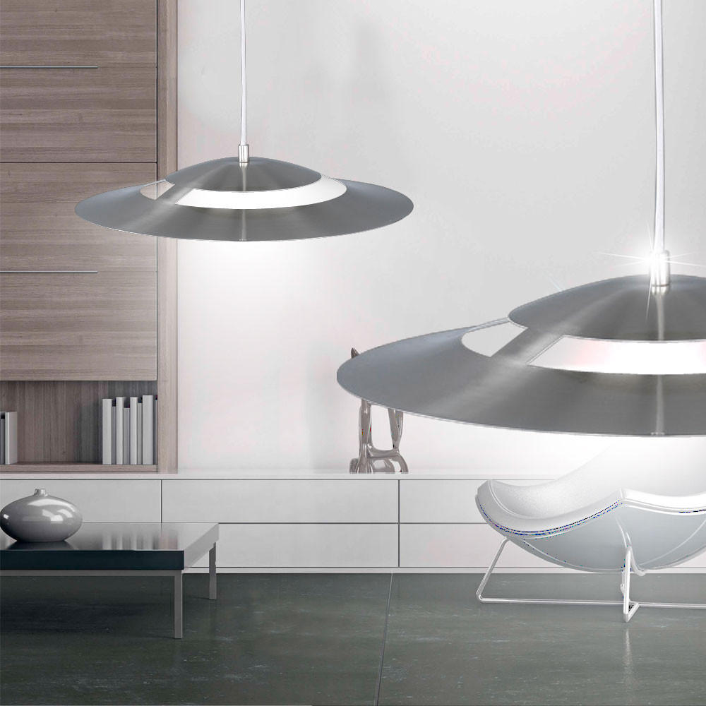 LED HÄNGELEUCHTE Silber Glas Weiß - Silberfarben, Glas (40/40/125cm)