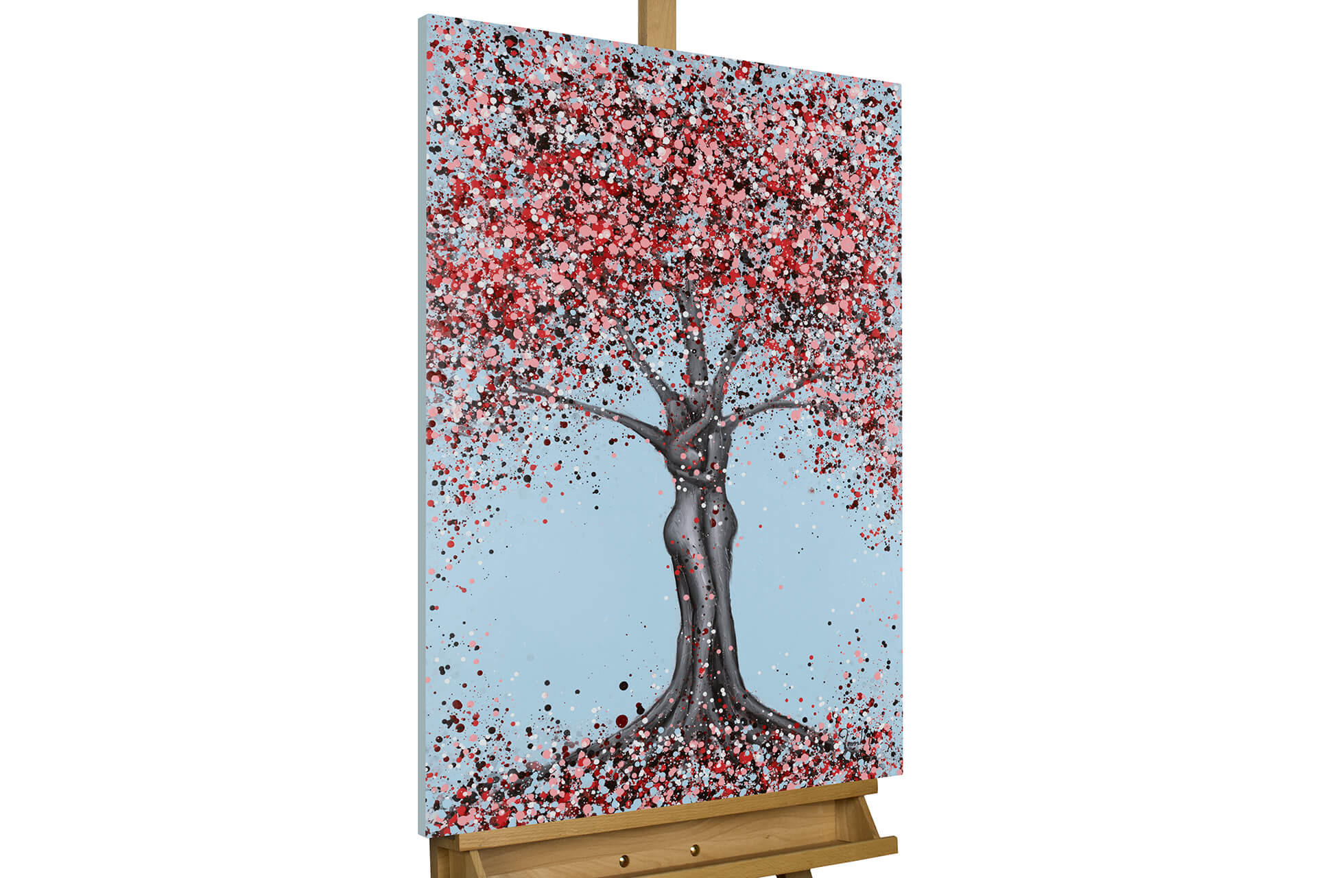 ACRYLBILD HANDGEMALT 60/90 cm - Blau/Pink, Holz/Textil (60/90cm) - KUNSTLOFT