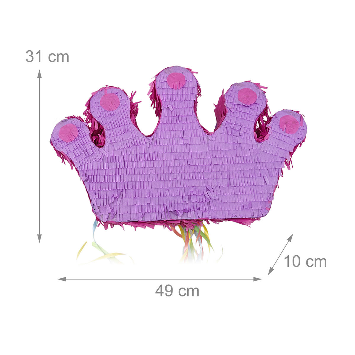 PINATA - Multicolor, Papier/Wellpappe (49/31/10cm) - Relaxdays