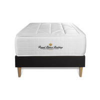 BETT Windsor Taschenfederkern und Memory-Schaum 90 x 190 cm h1 - Kit Bettgestell Schwarz - Beige/Schwarz, Karton/Holz (90/190cm) - ROYAL PALACE BEDDING