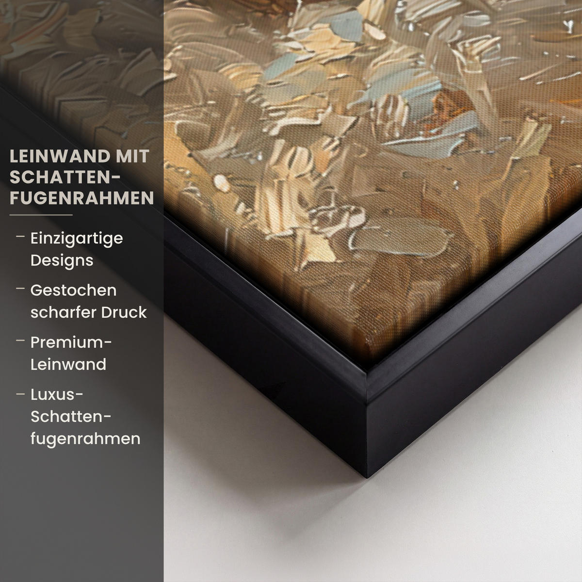 LEINWAND Bilder mit Rahmen - Katze - Weihnachten - Winter - Tier - 100x70 - Bernsteinfarben, Textil (100/70cm) - MuchoWow