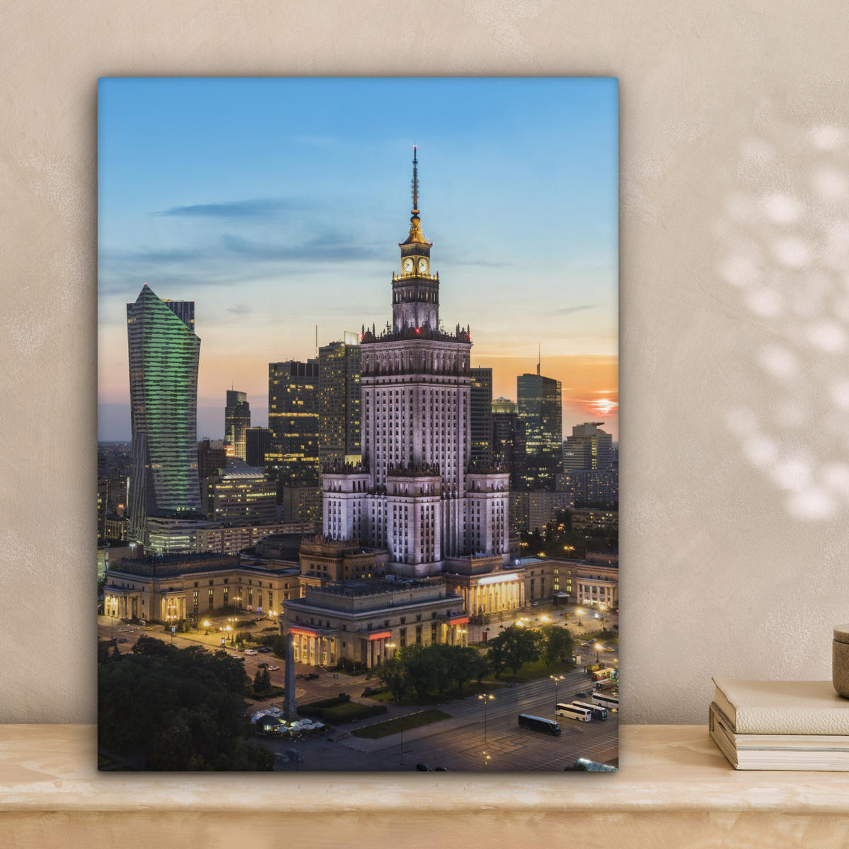 LEINWANDBILD Polen - Sonne - Warschau Room Decor 30x40 cm - Blau, Textil (30/40cm) - MuchoWow
